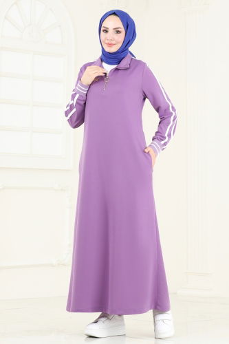 moda selvim Dress 2573SL432 Lilac - Thumbnail