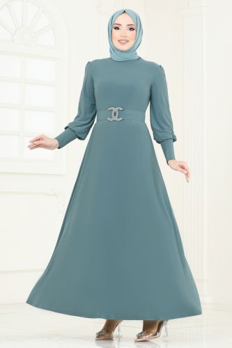 moda selvim Dress 2575MEY846 Mint - Thumbnail