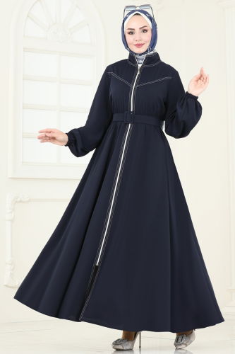 moda selvim Dress 2582SL432 Navy Blue - Thumbnail