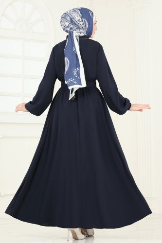 moda selvim Dress 2582SL432 Navy Blue - Thumbnail