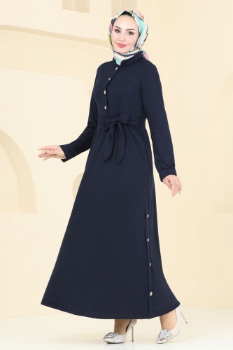 moda selvim Dress 2591SL432 Navy Blue - Thumbnail