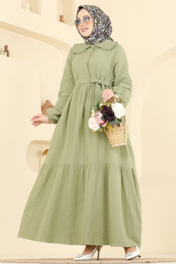 Modaselvim Dress Dress 2610TPK1167 Almond Green