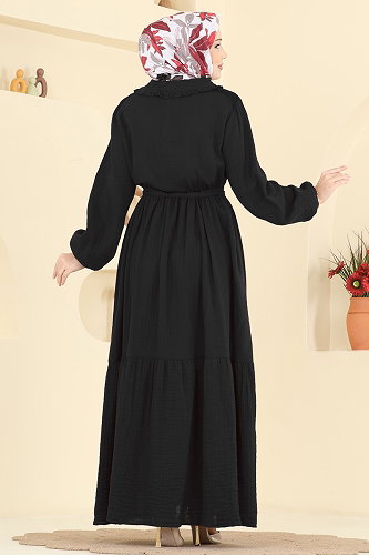 moda selvim Dress 2610TPK1167 Black - Thumbnail