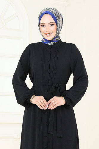 moda selvim Dress 2622SL432 Black - Thumbnail