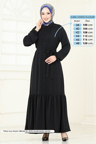 moda selvim Dress 2622SL432 Black - Thumbnail