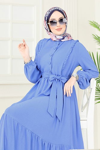 moda selvim الفستان أزرق 2629SL432 - Thumbnail