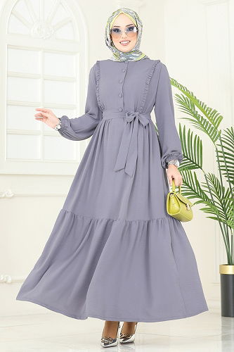 moda selvim Dress 2629SL432 Gray - Thumbnail