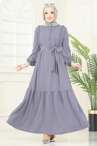 moda selvim Dress 2629SL432 Gray - Thumbnail
