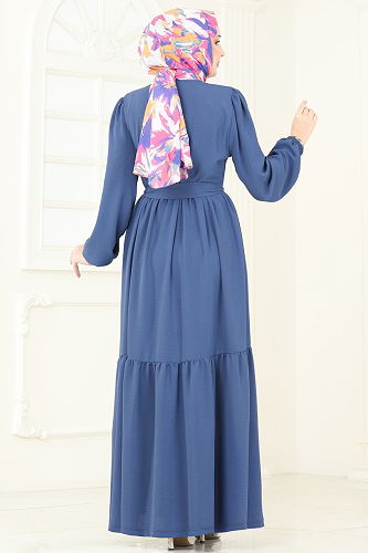 moda selvim الفستان ازرق 2629SL432 - Thumbnail