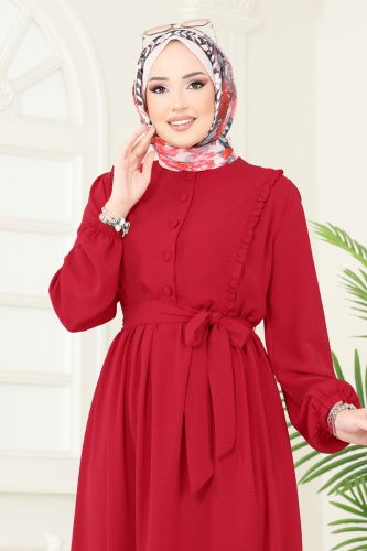 moda selvim الفستان احمر 2629SL432 - Thumbnail