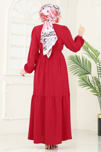 moda selvim الفستان احمر 2629SL432 - Thumbnail