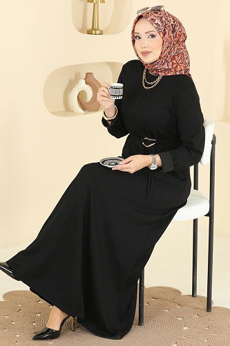 moda selvim Dress 2637MSZ1172 Black - Thumbnail