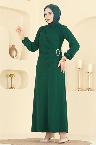 moda selvim الفستان زيتي 2638MSZ1172 - Thumbnail