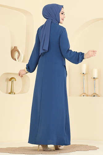 moda selvim الفستان ازرق 2638MSZ1172 - Thumbnail