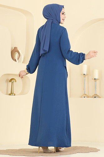 moda selvim الفستان ازرق 2638MSZ1172 - Thumbnail