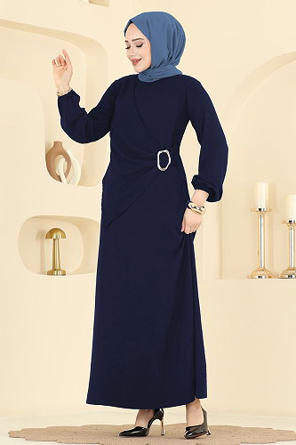 moda selvim الفستان كحلي 2638MSZ1172 - Thumbnail