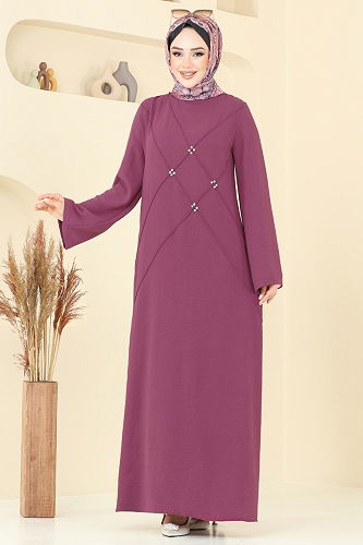 moda selvim Dress 2650SL432 Dark Rose Dusky - Thumbnail