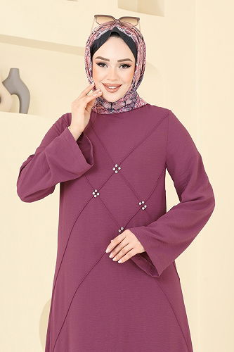 moda selvim Dress 2650SL432 Dark Rose Dusky - Thumbnail