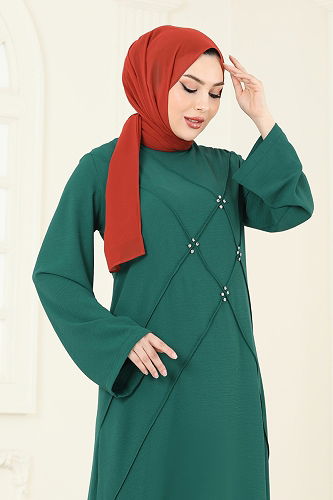 moda selvim الفستان زيتي 2650SL432 - Thumbnail