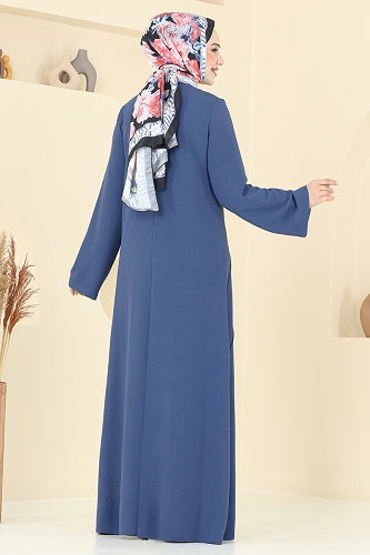 moda selvim الفستان ازرق 2650SL432 - Thumbnail