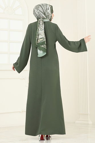 moda selvim Dress 2650SL432 Khaki - Thumbnail