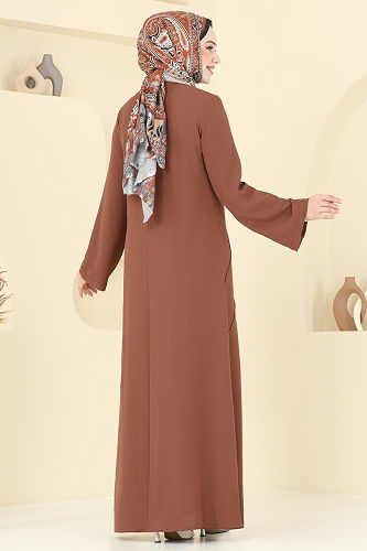 moda selvim الفستان عسلي 2650SL432 - Thumbnail