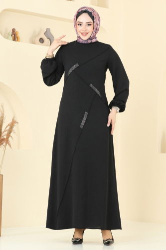 moda selvim Dress 2651SL432 Black - Thumbnail