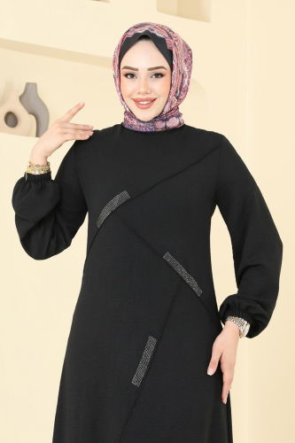 moda selvim Dress 2651SL432 Black - Thumbnail