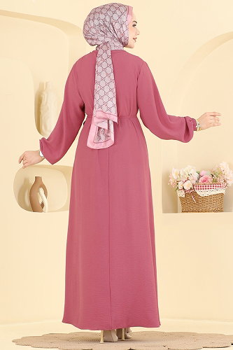 moda selvim Dress 2661MSZ1172 Dark Rose Dusky - Thumbnail