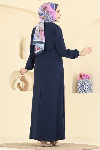 moda selvim Dress 2661MSZ1172 Navy Blue - Thumbnail