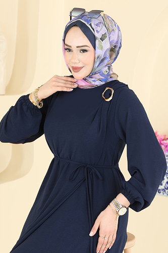 moda selvim الفستان كحلي 2661MSZ1172 - Thumbnail