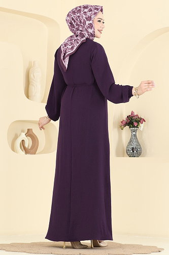 moda selvim Dress 2661MSZ1172 Purple - Thumbnail
