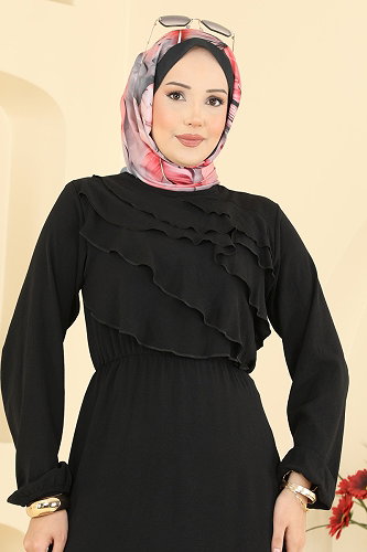 moda selvim Dress 2667MSZ1172 Black - Thumbnail