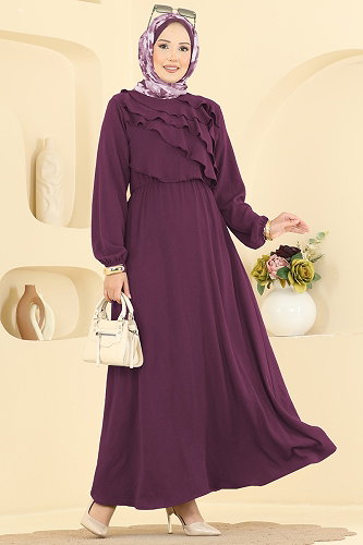 moda selvim Dress 2667MSZ1172 Dark Rose Dusky - Thumbnail