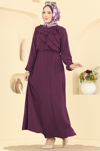 moda selvim Dress 2667MSZ1172 Dark Rose Dusky - Thumbnail