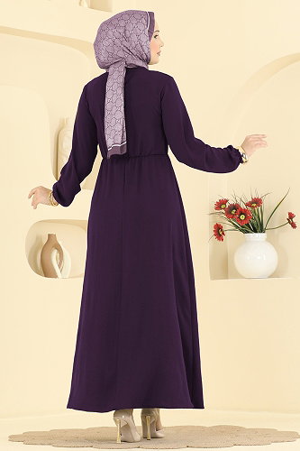 moda selvim Dress 2667MSZ1172 Purple - Thumbnail