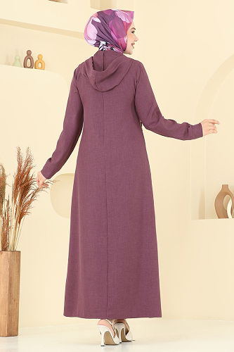 moda selvim Dress 2679SL432 Dark Lilac - Thumbnail