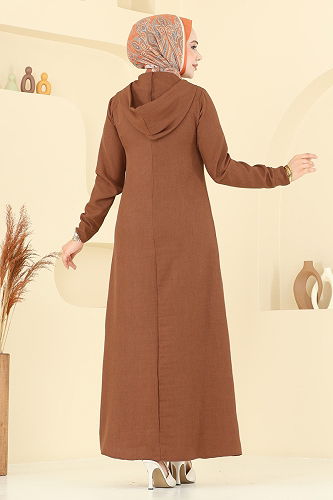 moda selvim الفستان عسلي 2679SL432 - Thumbnail