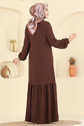 moda selvim Dress 2680SL432 Brown - Thumbnail
