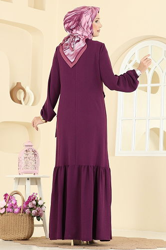 moda selvim Dress 2680SL432 Damson - Thumbnail