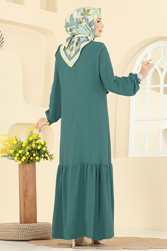 moda selvim Dress 2680SL432 Dark Mint - Thumbnail