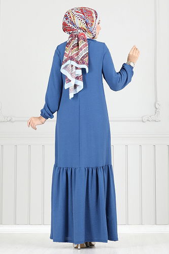 moda selvim الفستان ازرق 2680SL432 - Thumbnail