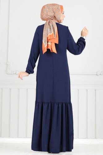 moda selvim الفستان كحلي 2680SL432 - Thumbnail