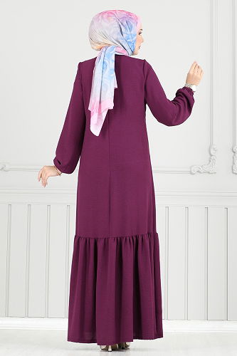moda selvim Dress 2680SL432 Purple - Thumbnail
