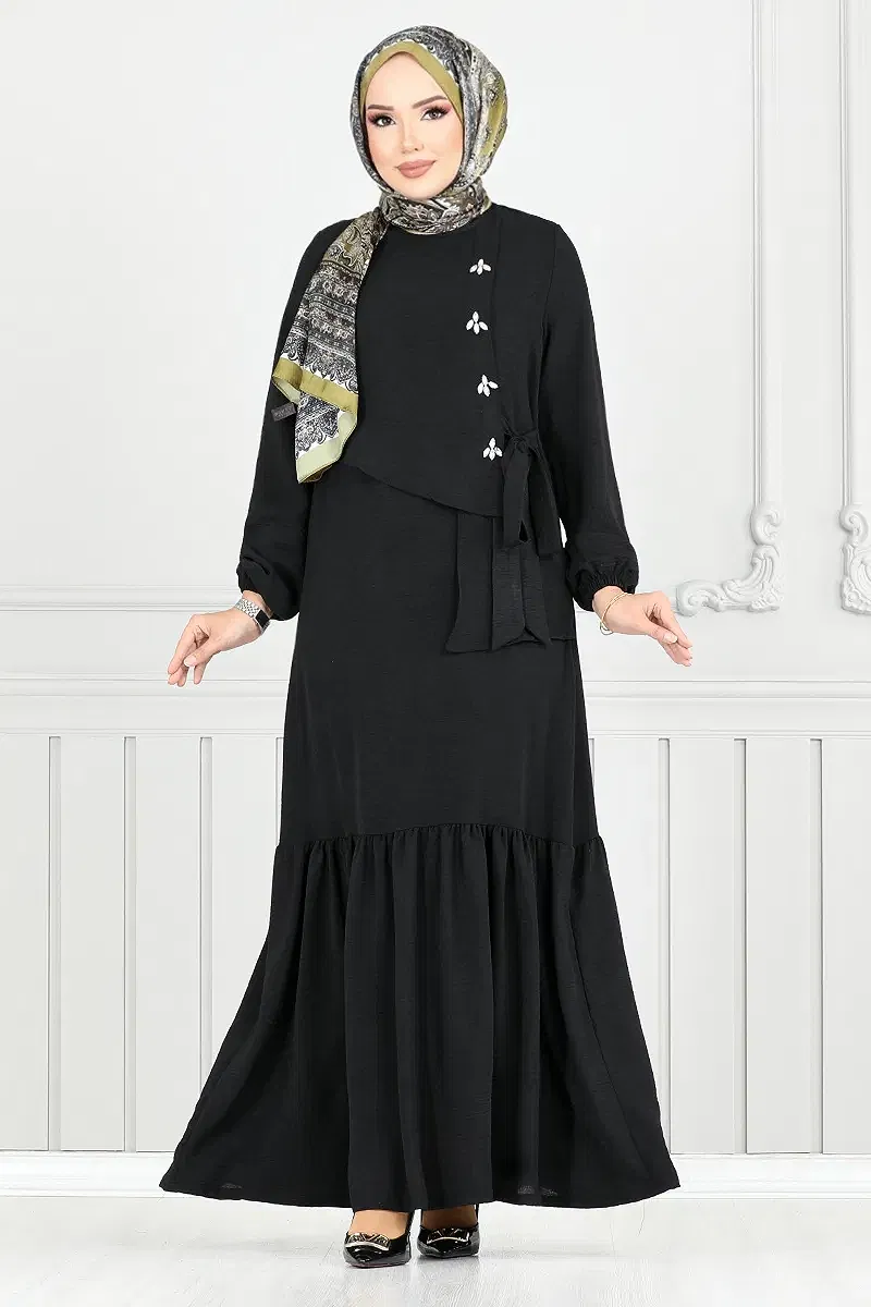 moda selvim Dress 2680SL890-M Black - Thumbnail