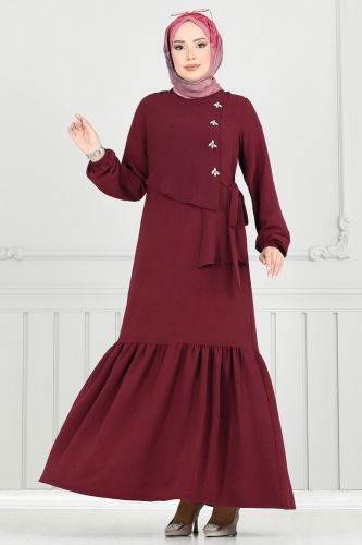 MRV S.L. - Dress 2680SL890-M Burgundy