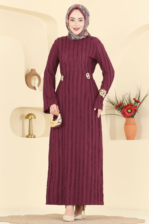 Modaselvim Dress Dress 2701TPK1167 Burgundy