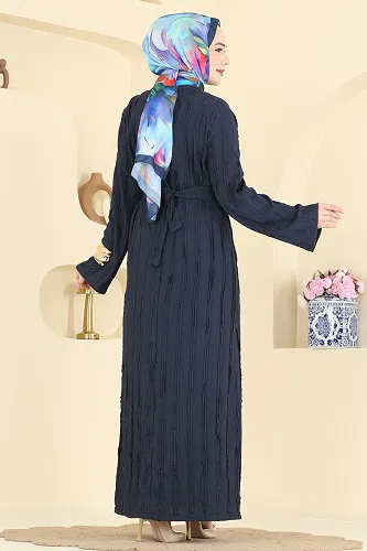 moda selvim Dress 2701TPK1167 Navy Blue - Thumbnail