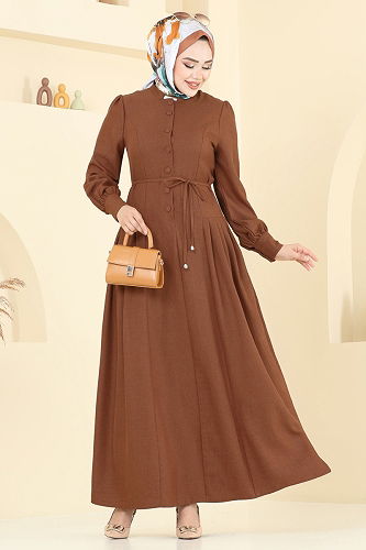 moda selvim Dress 2705SL432 Light Brown - Thumbnail