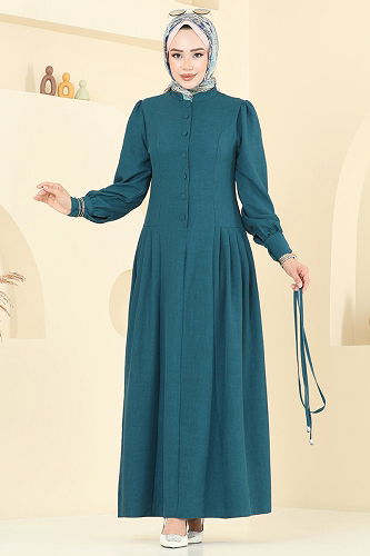 moda selvim Dress 2705SL432 Petroleum - Thumbnail